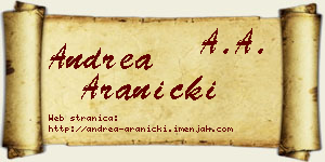 Andrea Aranicki vizit kartica